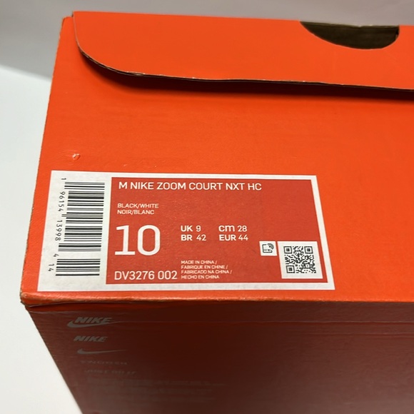 NWT Nike Zoom Court NXT HC Men’s Size 10 in Black/White. - Picture 8 of 9